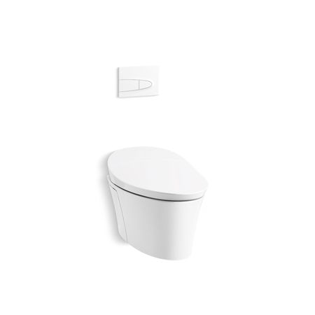 KOHLER Toilet, Wall Mounted Mount, Elongated, White 5402-0